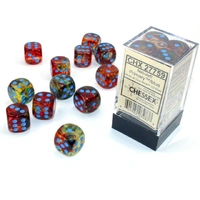 Chessex D6 DiceNebula 16mm d6 Primary/blue Luminary Dice Block (12 dice)