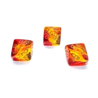 Chessex Tens 10 Dice Gemini Polyhedral Translucent Red-Yellow/gold Tens 10