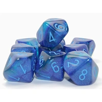 Chessex D10 DiceGemini Blue-Blue/light blue Luminary Set of 10 d10s