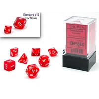 Chessex D7-Die Set Translucent Mini-Polyhedral Red/white