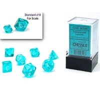 Chessex D7-Die Set Translucent Mini-Polyhedral Teal/white