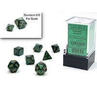 Chessex D7-Die Set Scarab Mini-Polyhedral Jade/gold