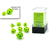 Chessex D7-Die Set Vortex Mini-Polyhedral Bright Green/black