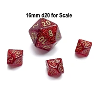 Chessex Tens 10 Dice Glitter Mini-Polyhedral Ruby/gold Tens 10