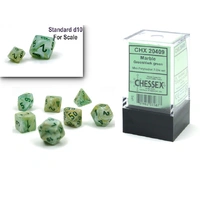 Chessex D7-Die Set Marble Mini-Polyhedral Green/dark green