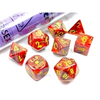 Chessex D7-Die Set Vortex Polyhedral Underworld/yellow 7-Die Set (with bonus die)