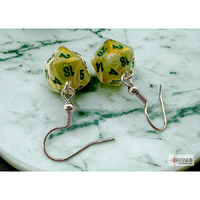 CHX 54203 Hook Earrings Marble Green Mini-Poly d20 Pair