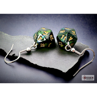 CHX 54204 Hook Earrings ScarabÃ‚Â® Jade Mini-Poly d20 Pair