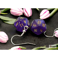 CHX 54212 Hook Earrings BorealisÃ‚Â® Royal Purple Mini-Poly d20 Pair