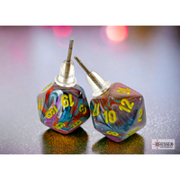 CHX 54507 Stud Earrings FestiveÂ® Mosaic Mini-Poly d20 Pair