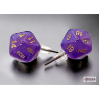 CHX 54512 Stud Earrings BorealisÂ® Royal Purple Mini-Poly d20 Pair