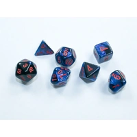 Chessex D7-Die Set Gemini Mini-Polyhedral Black-Starlight/red