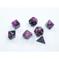 Chessex D7-Die Set Gemini Mini-Polyhedral Black-Purple/gold