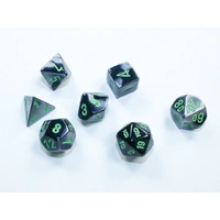 Chessex D7-Die Set Gemini Mini-Polyhedral Black-Grey/green