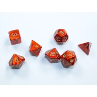 Chessex D7-Die Set Scarab Mini-Polyhedral Scarlet/gold