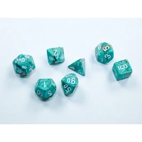 Chessex D7-Die Set Marble Mini-Polyhedral Oxi-Copper/white