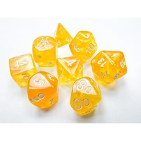 Chessex D7-Die Set Borealis Polyhedral Canary/white Luminary 7-Die Set (with bonus die)