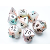 Chessex D7-Die Set Lustrous Polyhedral Sea Shell/black Luminary 7-Die Set (with bonus die)