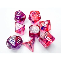 Chessex D7-Die Set Nebula Polyhedral Black Light Special/white 7-Die Set (with bonus die)