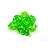 Chessex D7-Die Set Translucent Polyhedral Rad Green/white 7-Die Set