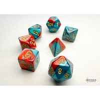 CHX 20662 GeminiÃ‚Â® Mini-hedral Red-Teal/gold 7-Die Set