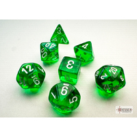 CHX 20375 Translucent Mini-hedral Green/white 7-Die Set