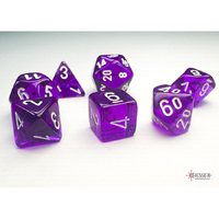 CHX 20377 Translucent Mini-hedral Purple/white 7-Die Set