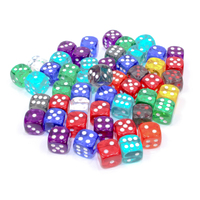 CHX 29122 Bag of 50 Assorted Loose Translucent 12mm w/pips d6 Dice