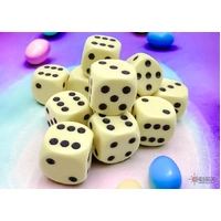 D6 Dice Opaque 16mm Pastel Yellow/black Dice Block (12 dice)