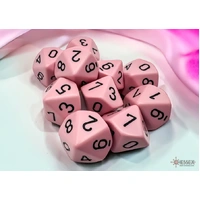 D10 Tens Set Opaque Pastel Pink/black