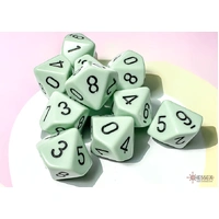 D10 Tens Set Opaque Pastel Green/black