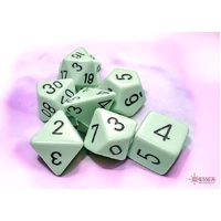 D7-Die Set Opaque Polyhedral Pastel Green/black