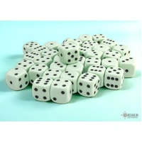 D6 Dice Opaque 12mm Pastel Green/black Dice Block (36 dice)