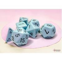 D7-Die Set Opaque Polyhedral Pastel Blue/black