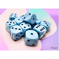 D6 Dice Opaque 16mm Pastel Blue/black Dice Block (12 dice)