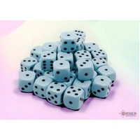 D6 Dice Opaque 12mm Pastel Blue/black Dice Block (36 dice)