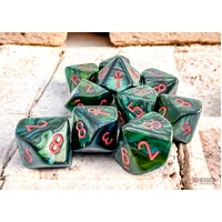 D10 Dice Scarab Jade/red Ankh D10