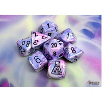 Chessex D7-Die Set Festive Polyhedral Hydrangea/black 7-Die Set (with bonus die)