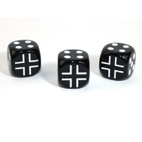 Chessex D6 Dice Axis and Allies German d6 Blank 1 Face Opaque Black/white