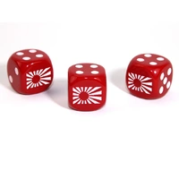 Chessex D6 Dice Axis and Allies Japan d6 Blank 1 Face Opaque Red/white