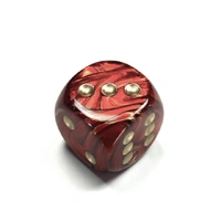 Chessex D6 DiceScarab 30mm w/pips Scarlet/gold d6