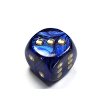 Chessex D6 DiceScarab 30mm w/pips Royal Blue/gold d6