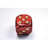 Chessex D6 DiceScarab 50mm w/pips Scarlet/gold d6