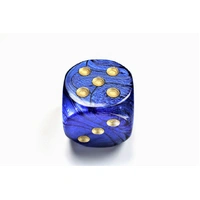 Chessex D6 DiceScarab 50mm w/pips Royal Blue/gold d6