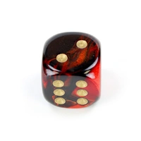 Chessex D6 Dice Gemini 20mm w/pips Black-Red/gold d6