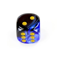 Chessex D6 Dice Gemini 20mm w/pips Black-Blue/gold d6