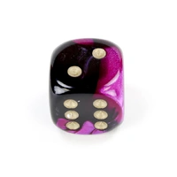 Chessex D6 Dice Gemini 20mm w/pips Black-Purple/gold d6