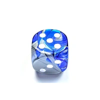 Chessex D6 DiceGemini 50mm w/pips Blue-Steel/white d6