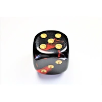 Chessex D6 DiceGemini 50mm w/pips Black-Red/gold d6