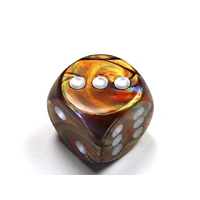 Chessex D6 DiceLustrous 30mm w/pips Gold /silver d6